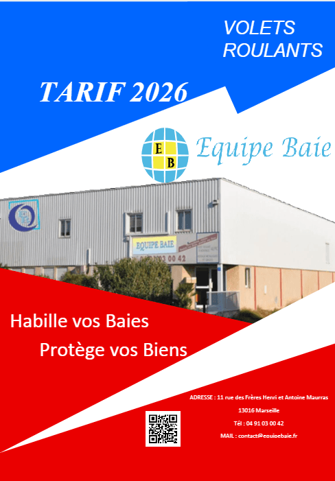 Couverture du catalogue tarif Atelier Fermetures 2026